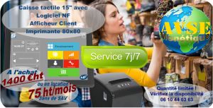 Caisse Tactile 15 Pouces + logiciel NF